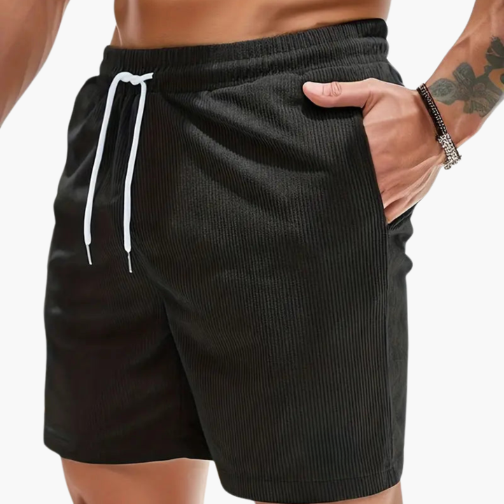 Pantalones cortos de pana acanalada para hombre – Estilo casual de verano