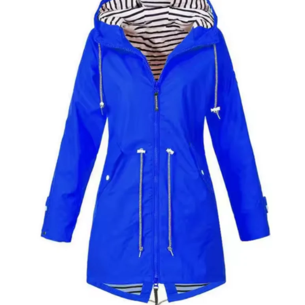 Waterproof jacket with hood for women