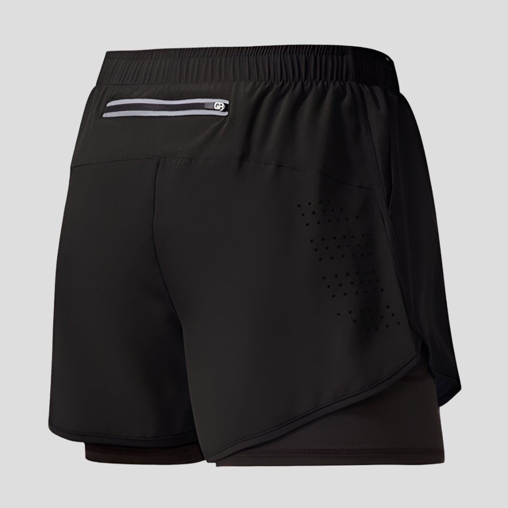 Pantaloncini da corsa con cerniera ad asciugatura rapida da uomo