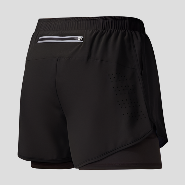 Pantaloncini da corsa con cerniera ad asciugatura rapida da uomo