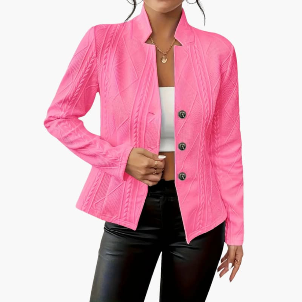 Blazer da donna con colletto a rever e chiusura con bottone