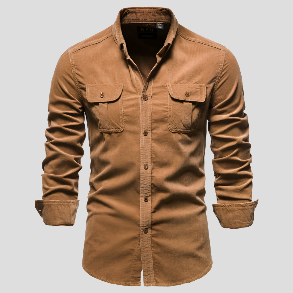 Camicia da uomo in velluto a coste: texture intramontabile, comfort quotidiano