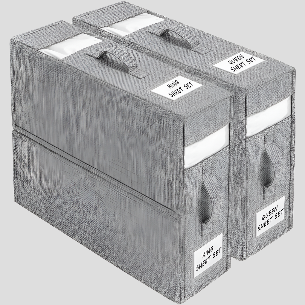 Caja de almacenamiento plegable para sábanas