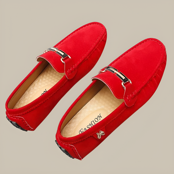 Mocassini slip-on in pelle scamosciata da uomo