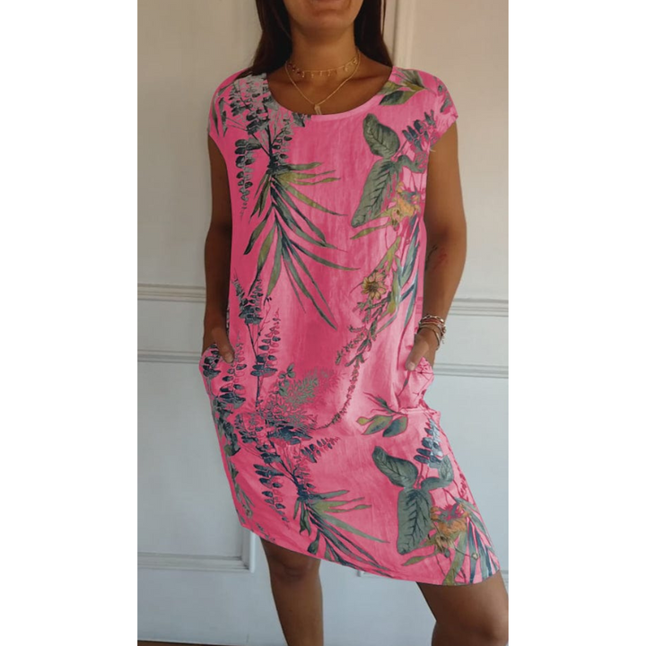 Vestido cómodo con escote redondo