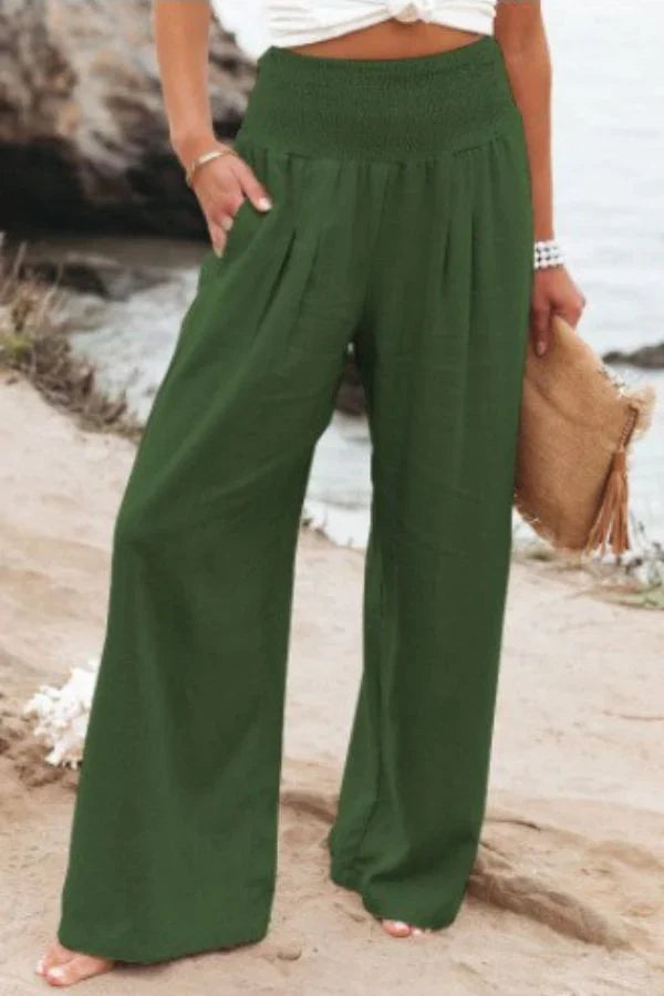 Elegant and stretchy wide-leg trousers for women