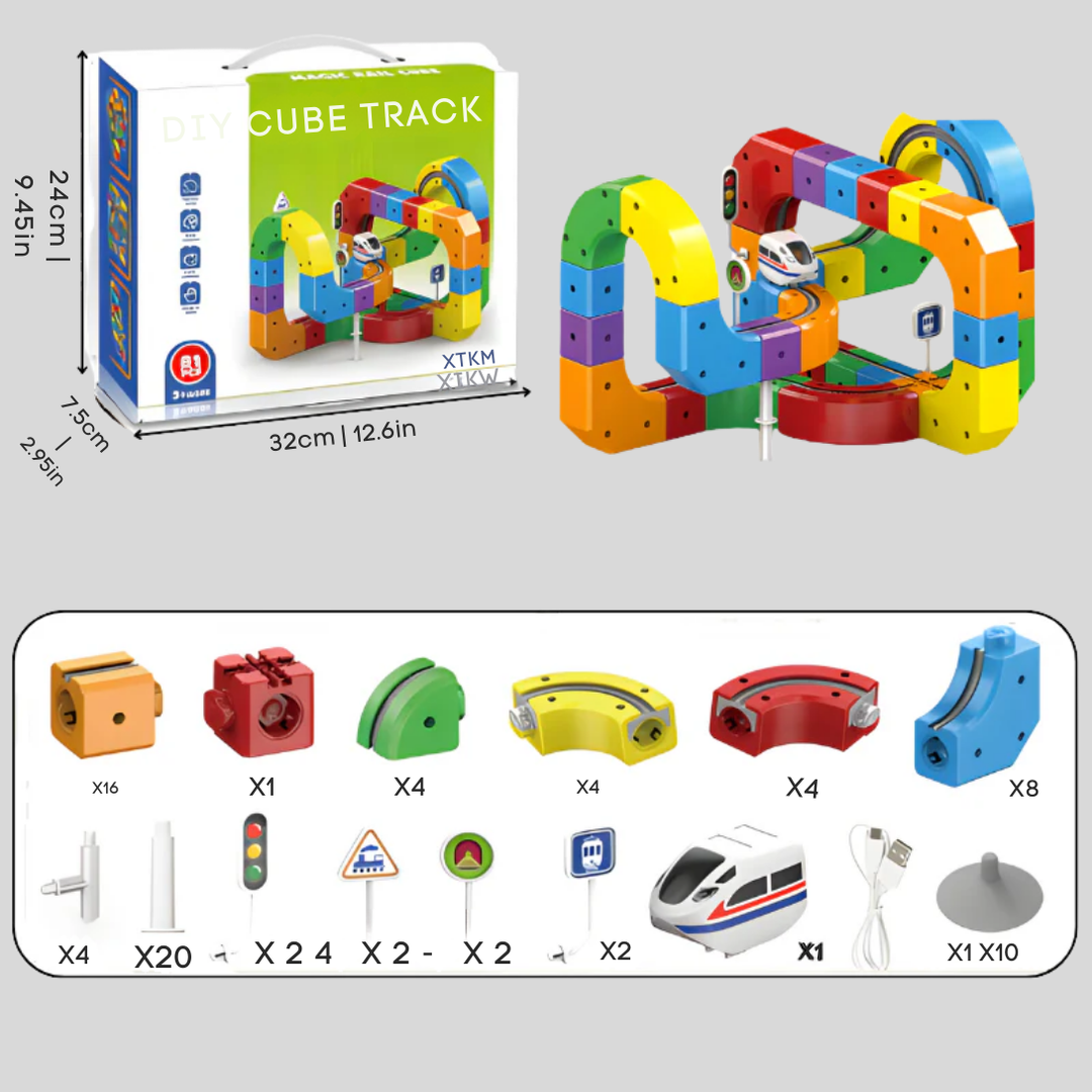Set di costruzione di treni meccanici 3D