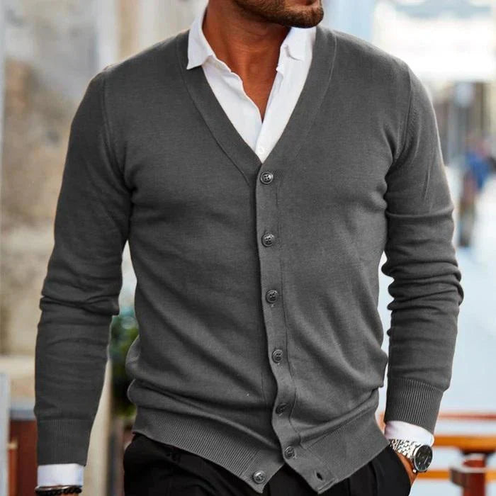 Maglione cardigan lavorato a maglia per uomo