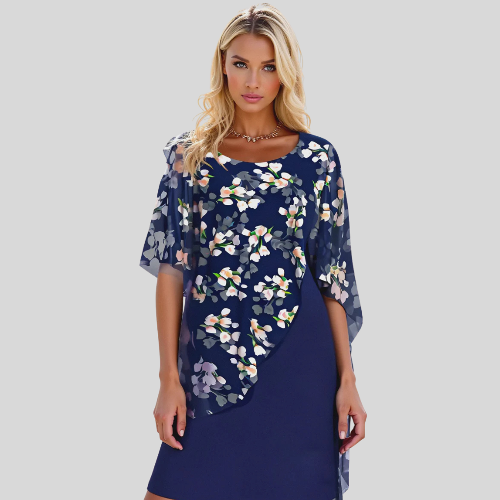 Elegante abito in chiffon floreale