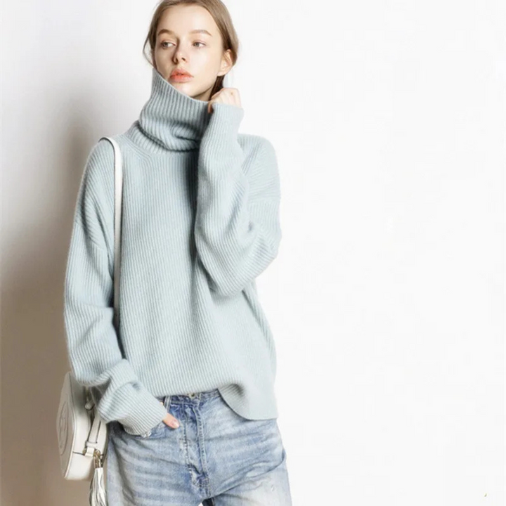 Women's oversized high-neck sweater
