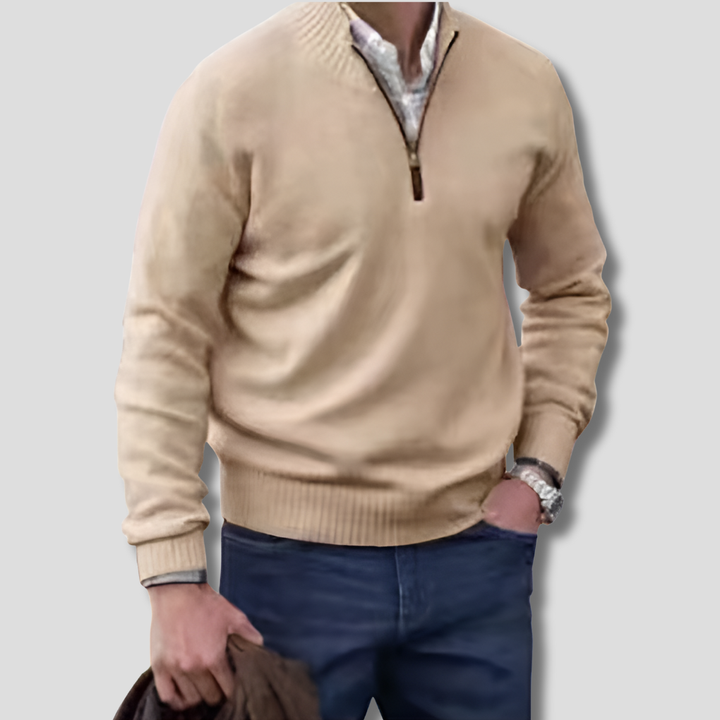 Maglione da uomo con mezza zip