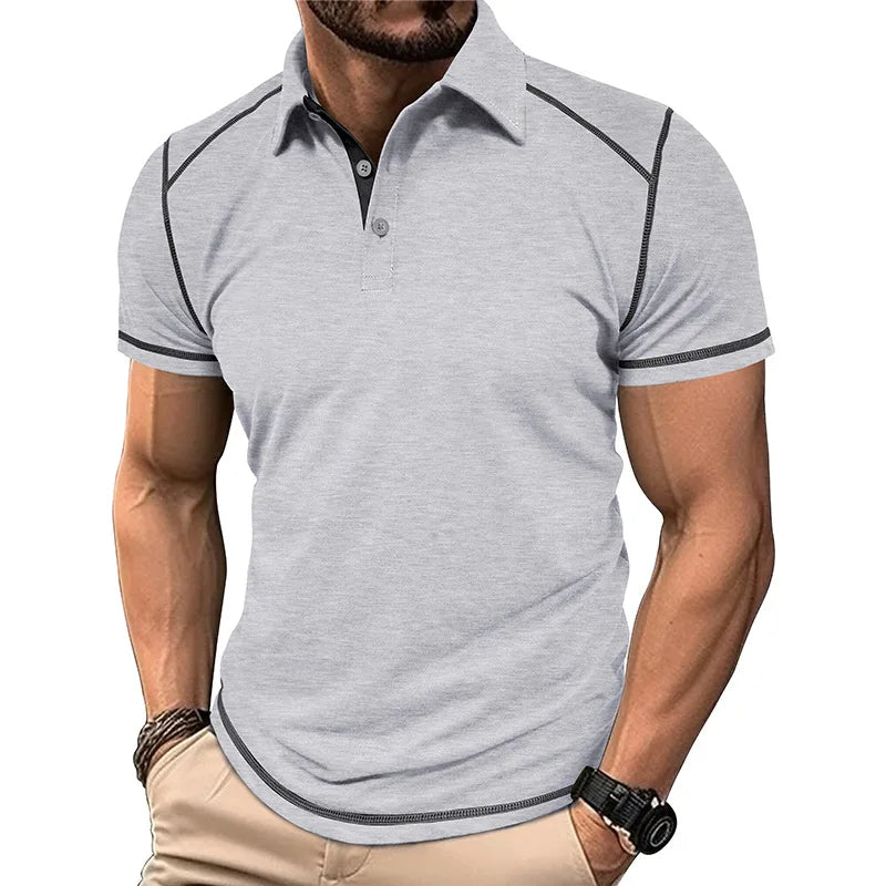 Polo da uomo a blocchi di colore – Design classico e comfort quotidiano