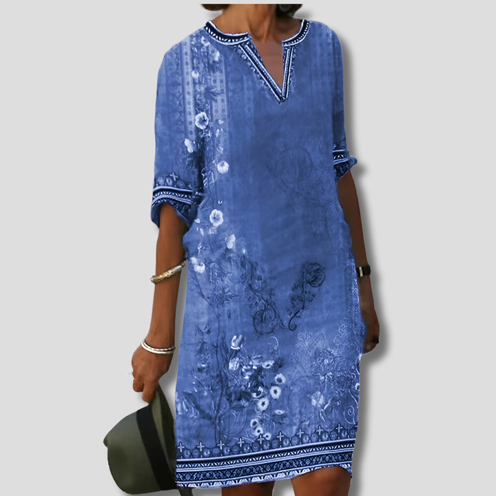 Vestido boho floral con volantes, cómodo y fácil de llevar