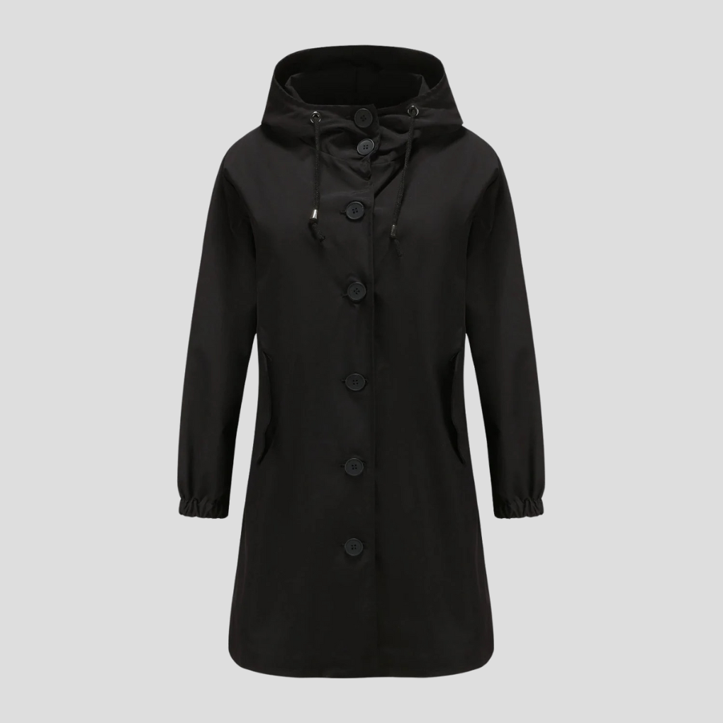 Waterproof rain jacket with hood for women