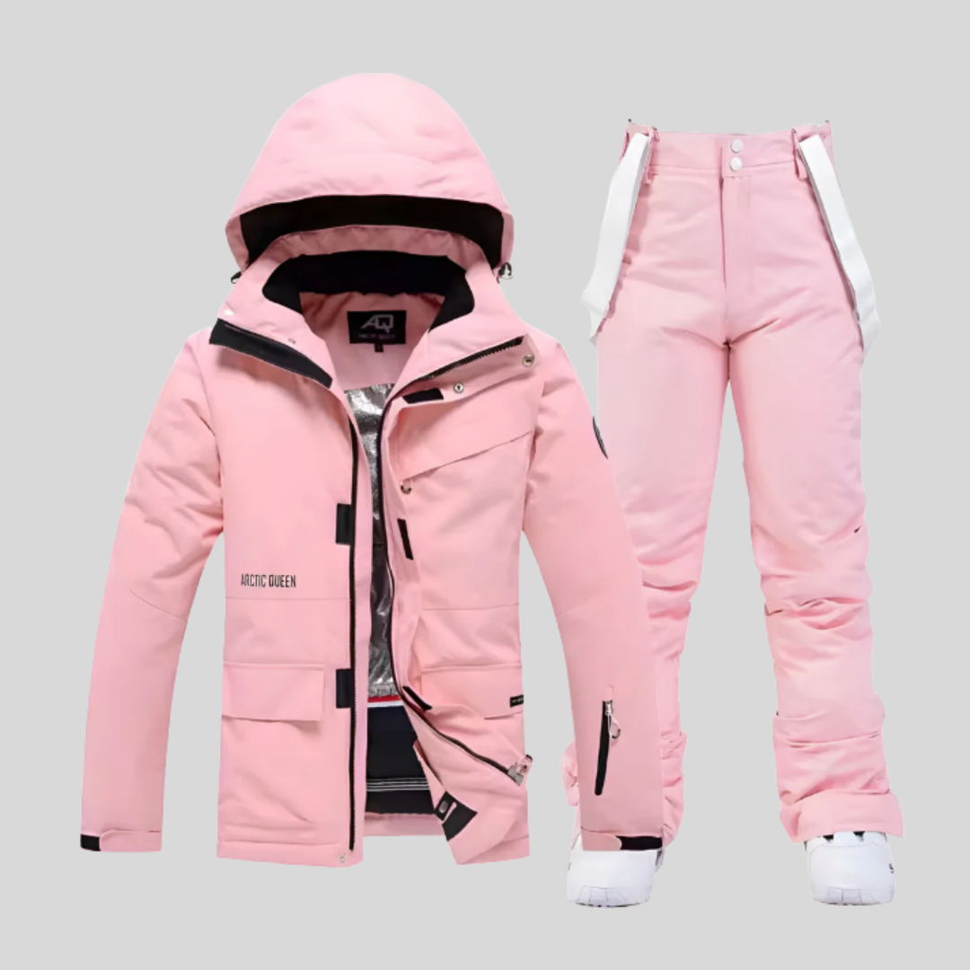 Completo invernale funzionale da donna con giacca e pantaloni da sci