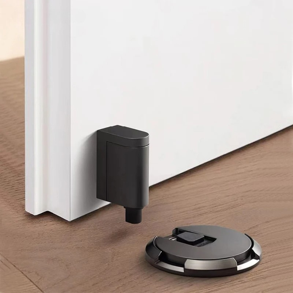 Magnetic door stopper without drilling, floor mounting