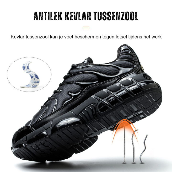 Men's safety shoes with steel toe cap