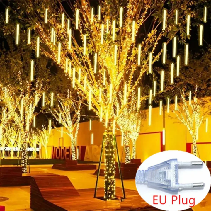Luci a pioggia a LED con effetto meteorite