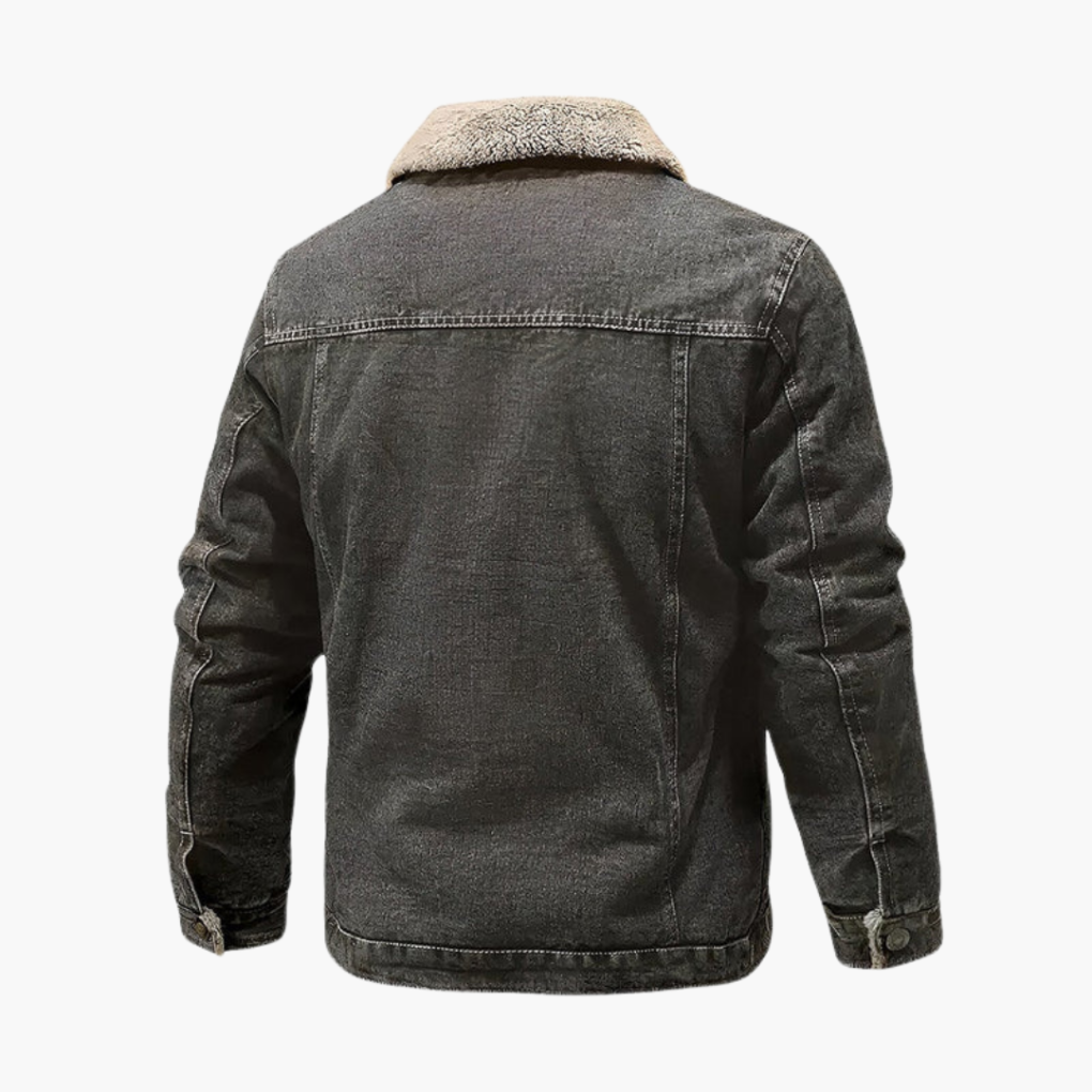 Chaqueta de mezclilla forrada con forro polar para hombre Precio en oferta