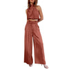 Set estivo a due pezzi con top corto e pantaloni a gamba larga