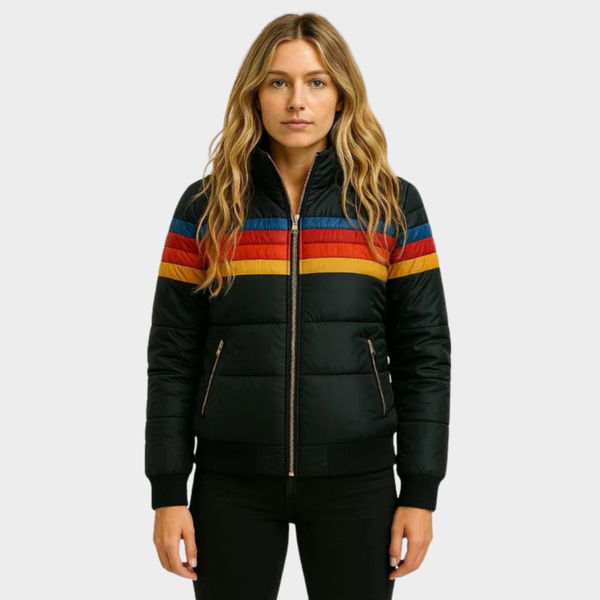 Piumino retrò multicolore da donna