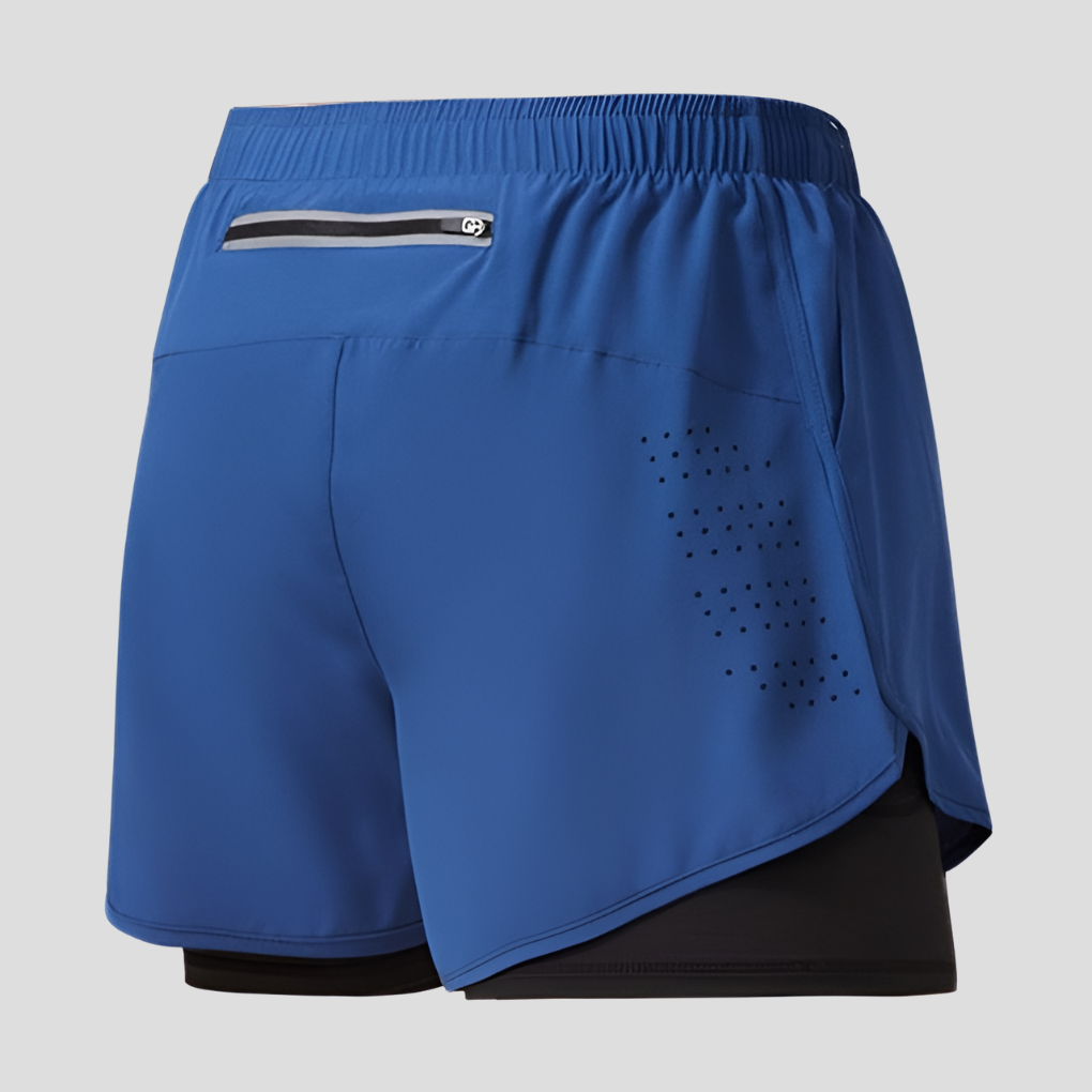 Pantaloncini da corsa con cerniera ad asciugatura rapida da uomo