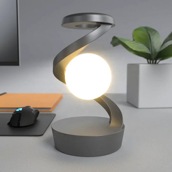 Modern spiral desk lamp with warm light
