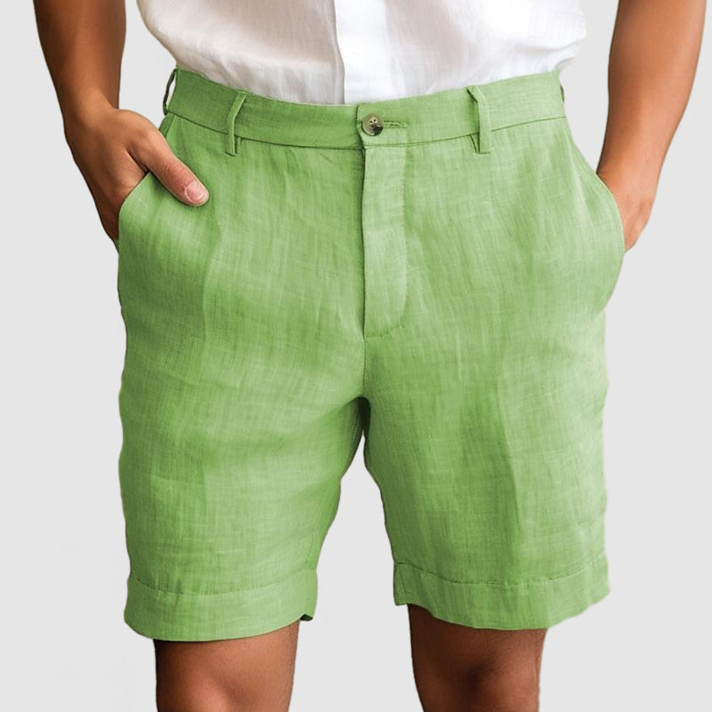 Men's casual shorts in cotton and flax