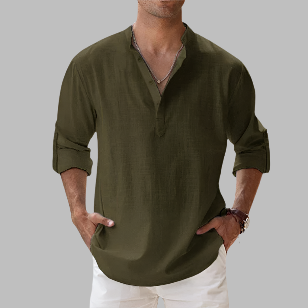 Men's summer shirt in linen with a loose fit