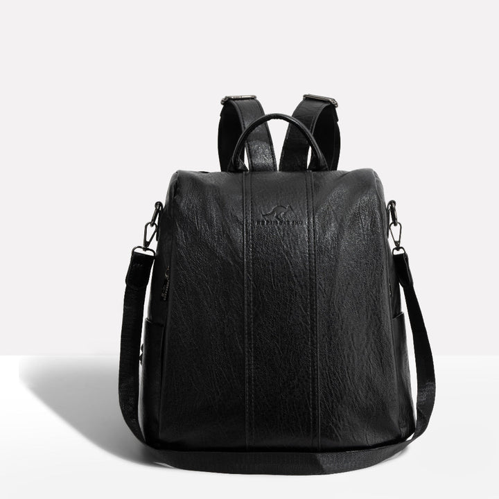 Women's leather anti-theft backpack