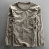 Maglietta vintage in cotone a maniche lunghe con girocollo