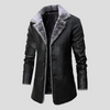 Men's leather coat lined with sheepskin