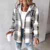 Cappotto da donna a quadri con cappuccio