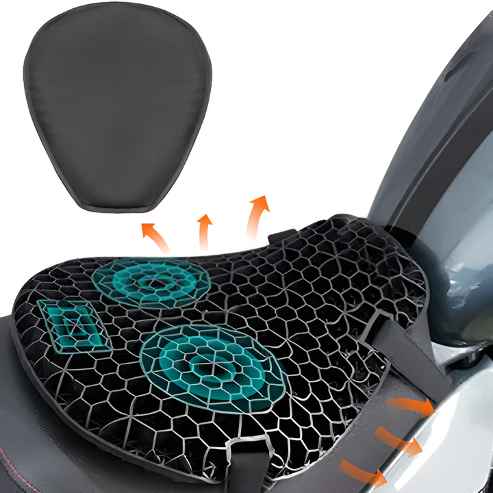 Gel cushion for motorcycle seat for long-distance travel