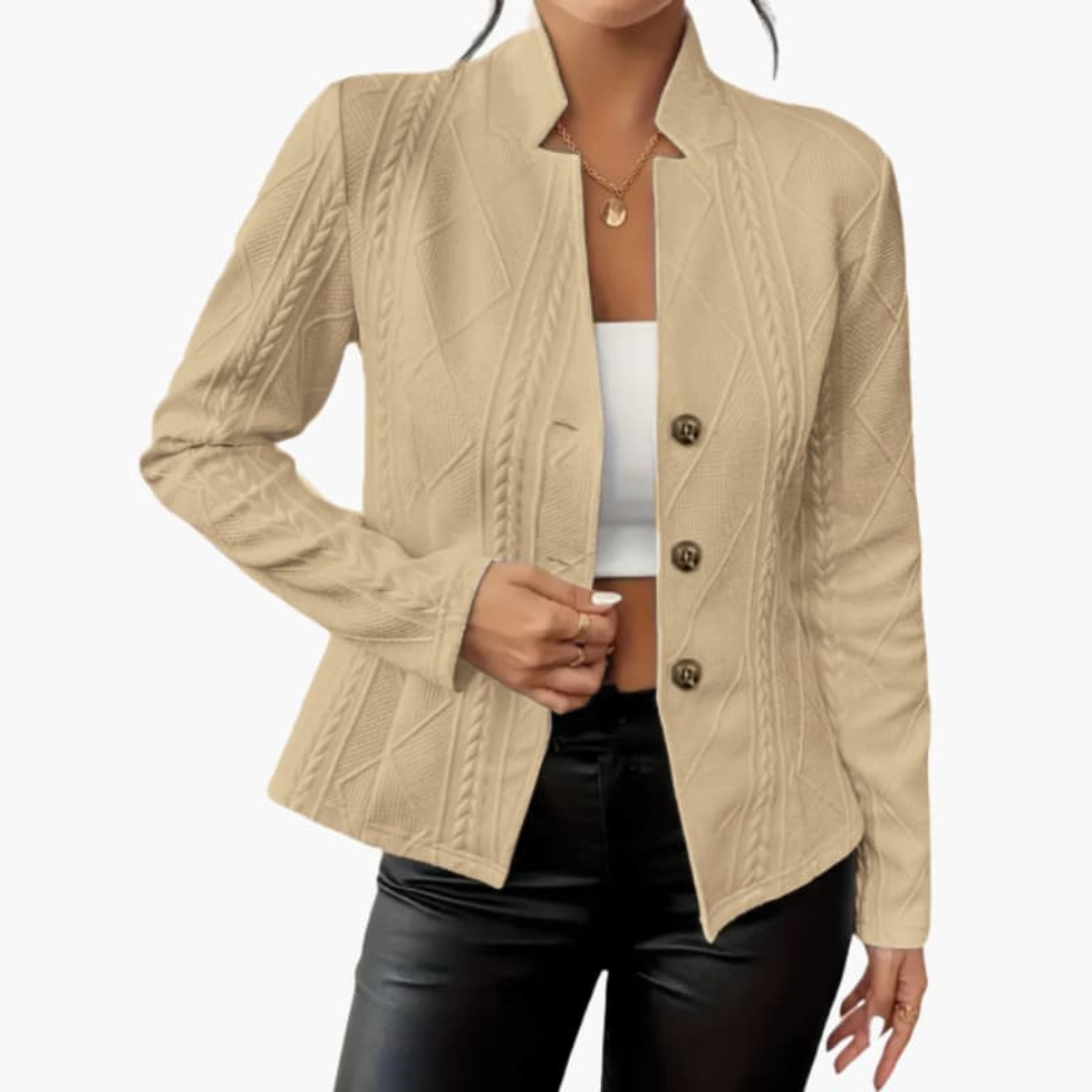 Blazer da donna con colletto a rever e chiusura con bottone