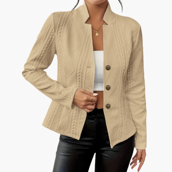 Blazer da donna con colletto a rever e chiusura con bottone