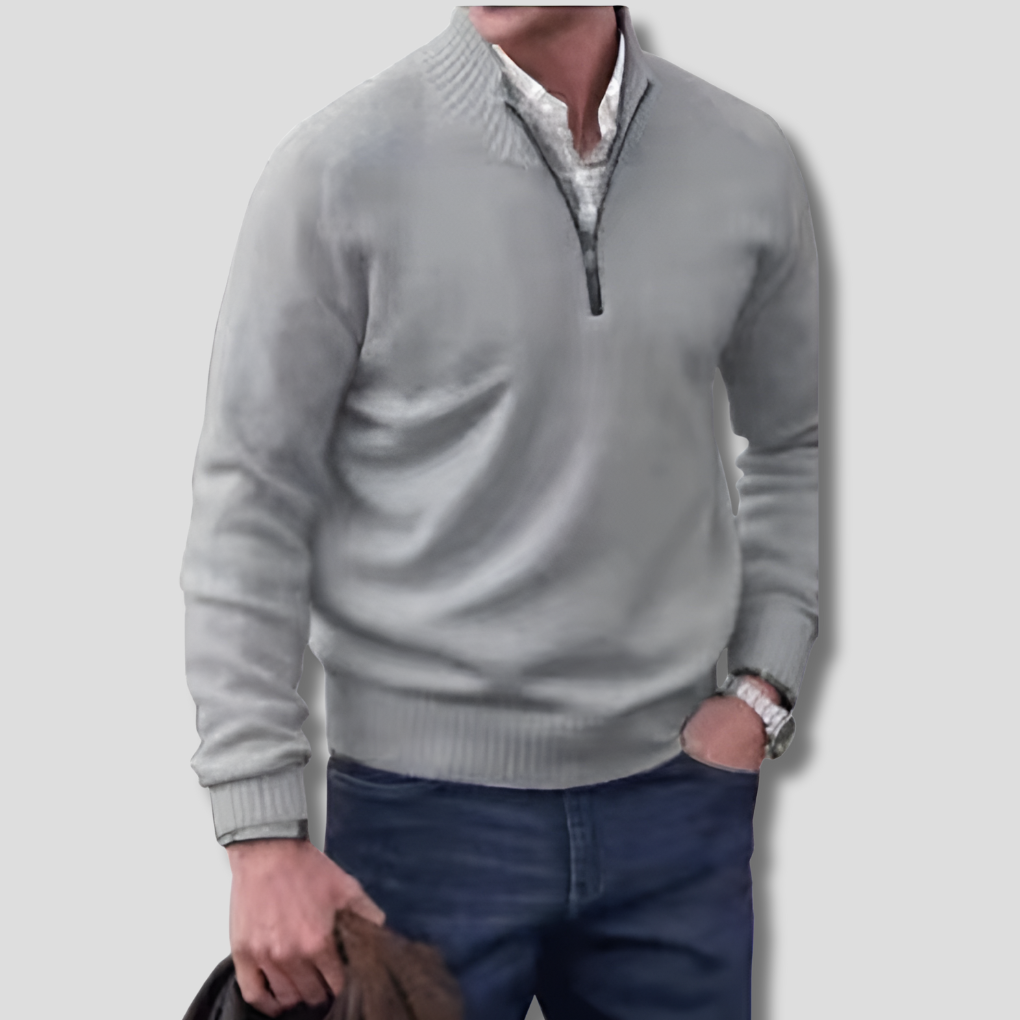 Maglione da uomo con mezza zip