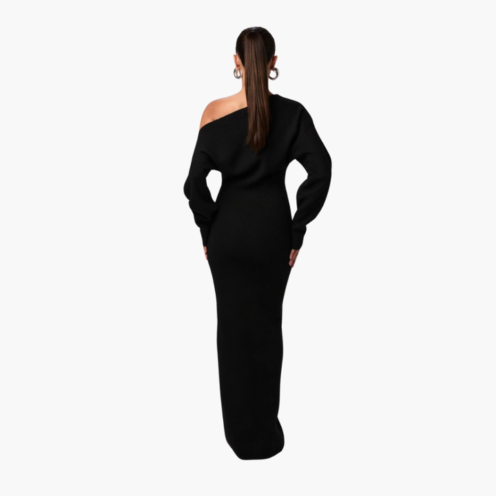 Abito a Maglia Off-Shoulder per Donne – Abito Elegante da Sera