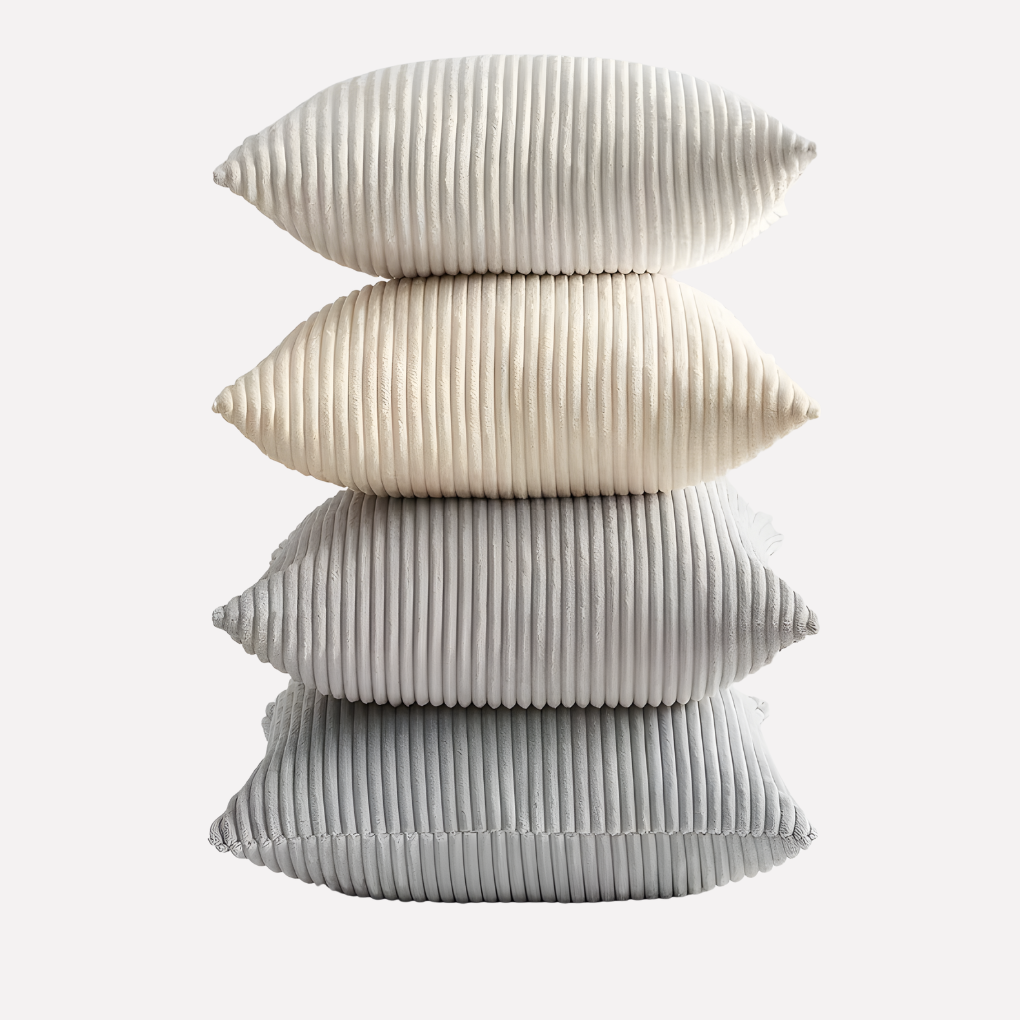 Set di 4 federe per cuscini a righe bohémien