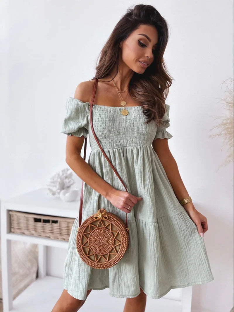 Elegant One-Shoulder Mini Dress for Summer