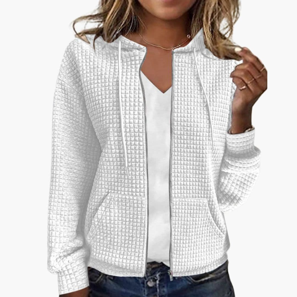 Sudadera con cremallera para mujer con capucha ajustable