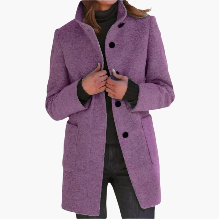 Cappotto da donna con colletto alto e tasche