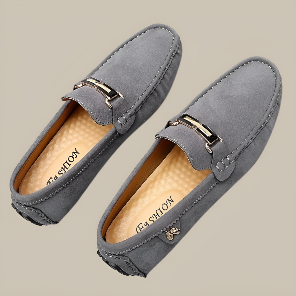 Mocassini slip-on in pelle scamosciata da uomo