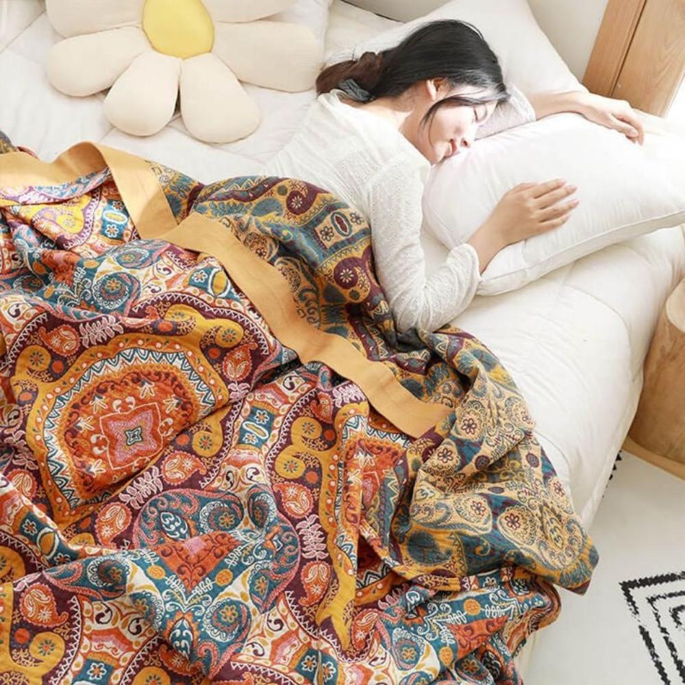 Reversible Sunrise Boho Blanket
