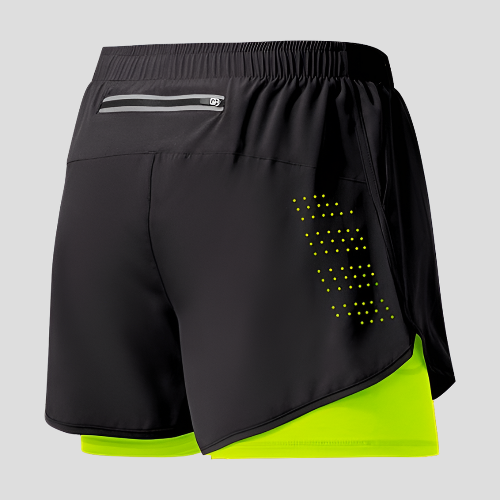 Pantaloncini da corsa con cerniera ad asciugatura rapida da uomo