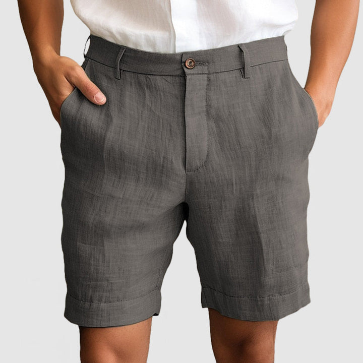 Men's casual shorts in cotton and flax