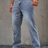 Straight-leg denim trousers