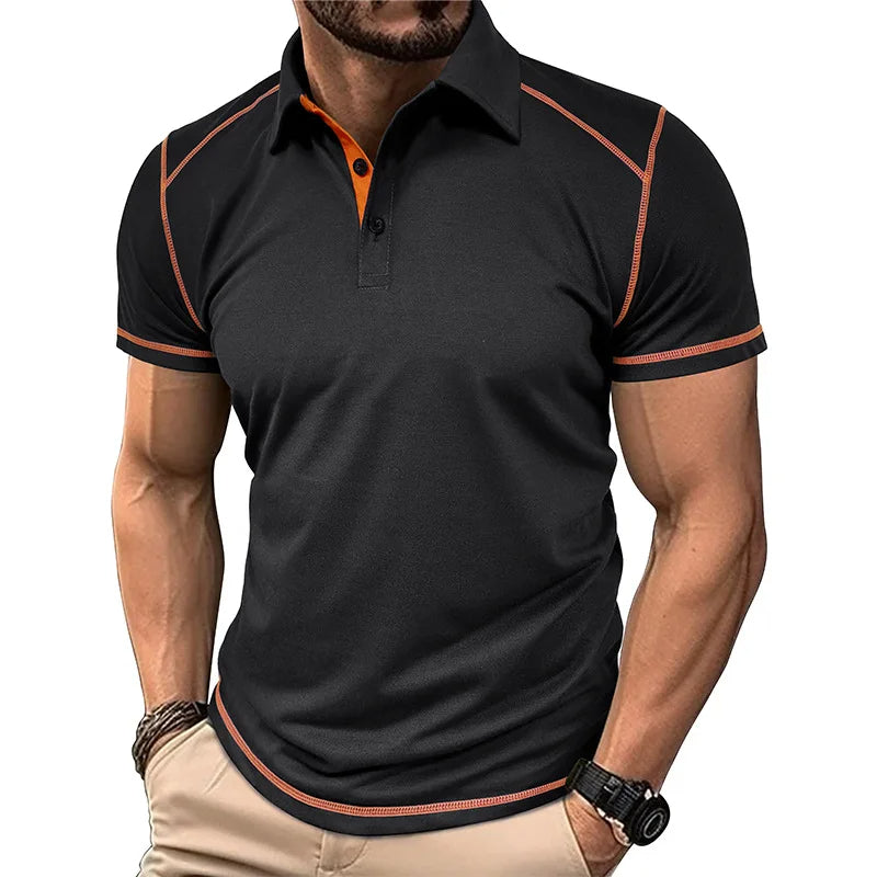 Polo da uomo a blocchi di colore – Design classico e comfort quotidiano