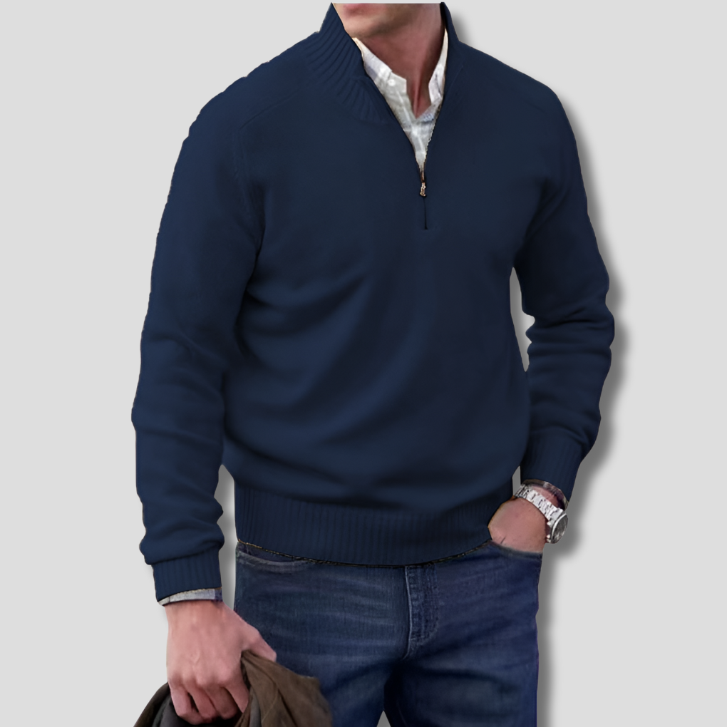 Maglione da uomo con mezza zip