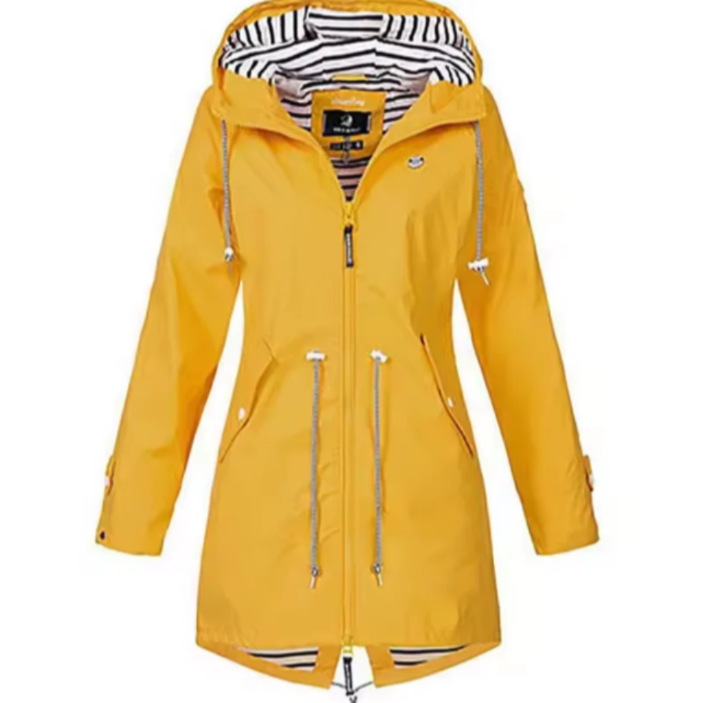 Waterproof jacket with hood for women